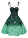 Green 1950s Christmas Furry Strap Dress