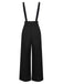 Black 1930s Solid Suspender Pants