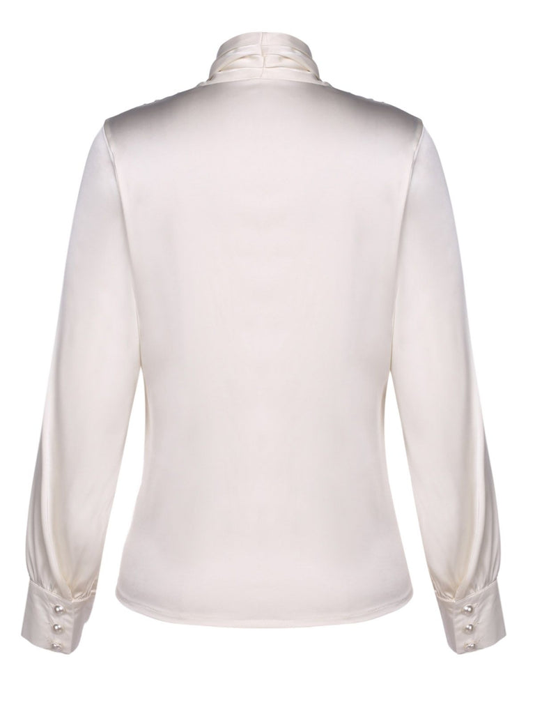 Ivory 1930s Solid Long Sleeve | 1930s | vintage blouse, retro top