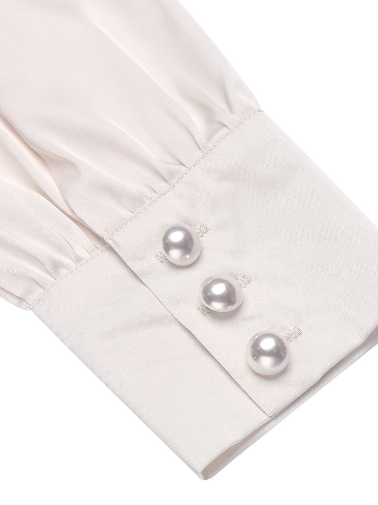 Ivory 1930s Solid Long Sleeve | 1930s | vintage blouse, retro top
