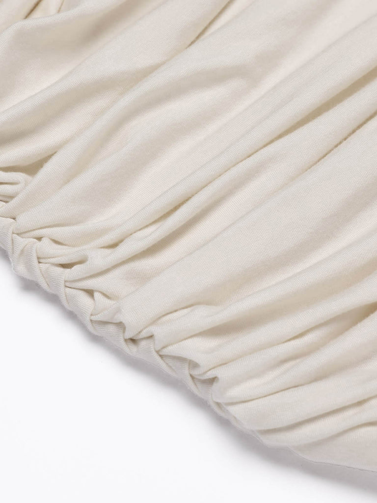 Ivory 1960s Cap Sleeve Slim Pleated Dress: timeless style reimagined