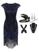 2PCS Top Seller Blue 1920s Dress & Accessories Set