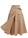 Khaki 1950s Big Pockets Button Skirt — vintage elegance for the modern woman