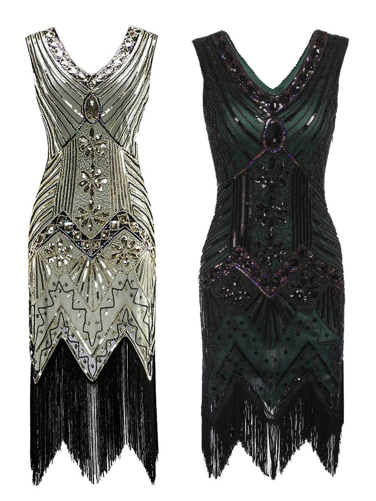 2PCS Top Seller 1920s Sequined Flapper Dress