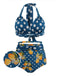 Lemon Polka Dot Halter Bikini — vintage elegance for the modern woman
