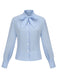 Light Blue 1950s Bow Collar Blouse: timeless style reimagined