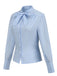 Light Blue 1950s Bow Collar Blouse — vintage elegance for the modern woman