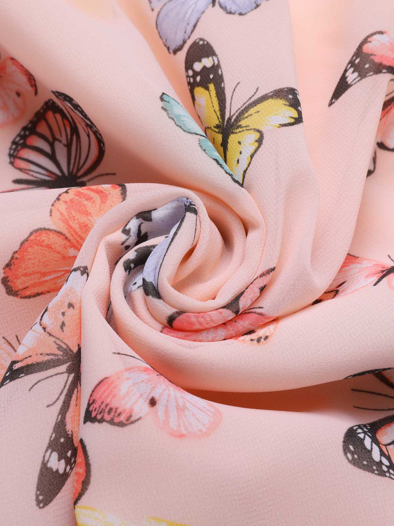 Light Pink Butterfly Maxi Dress