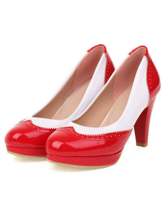 Mary Jane Patchwork High Heels Shoes: timeless style reimagined