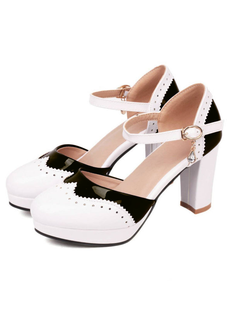 Mary Jane Patchwork High Heels Shoes — vintage elegance for the modern woman