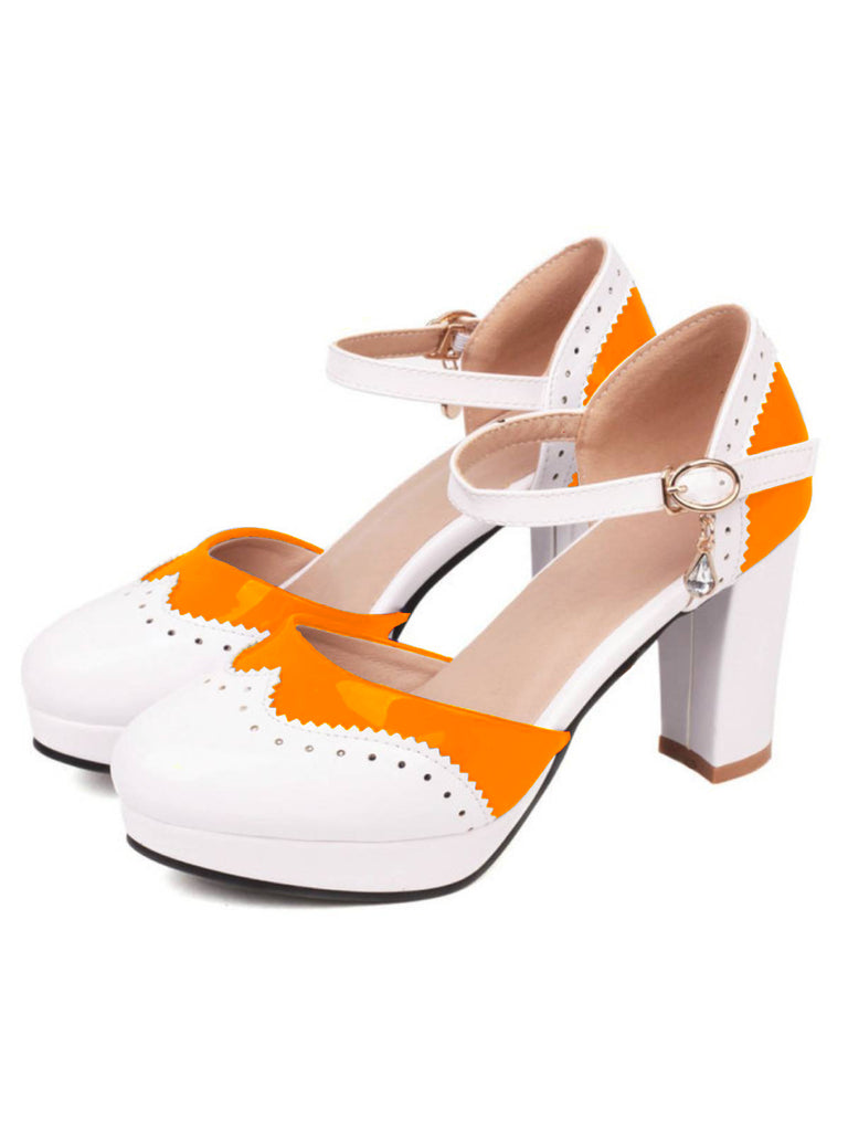Mary Jane Patchwork High Heels Shoes: timeless style reimagined