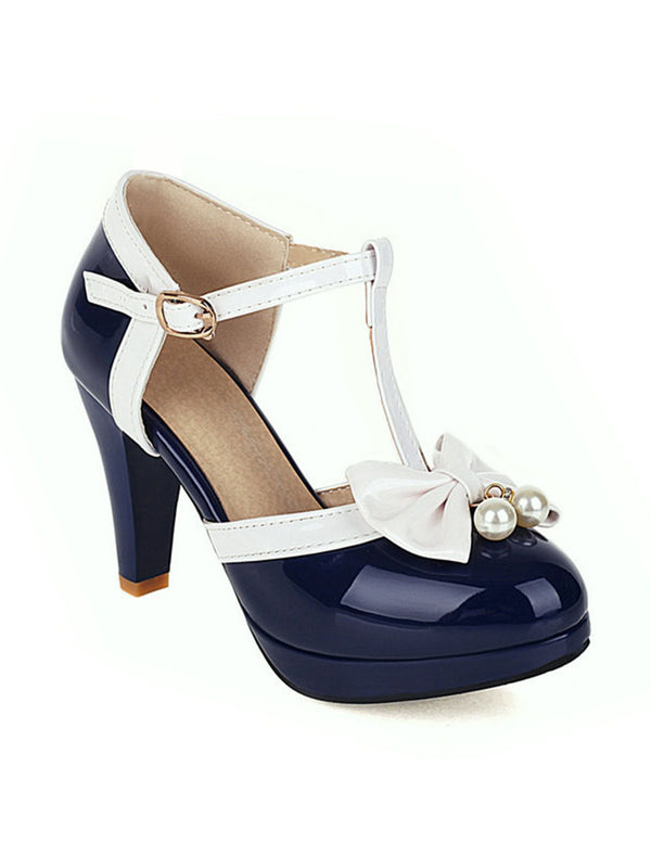 Retro T-Strap Bow High Heel Shoes | Retro Stage
