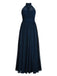 1950s Chiffon Sleeveless Solid Vintage Dress