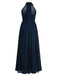 1950s Chiffon Sleeveless Solid Vintage Dress
