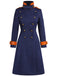 Navy Blue 1950s Patchwork Button Coat — vintage elegance for the modern woman