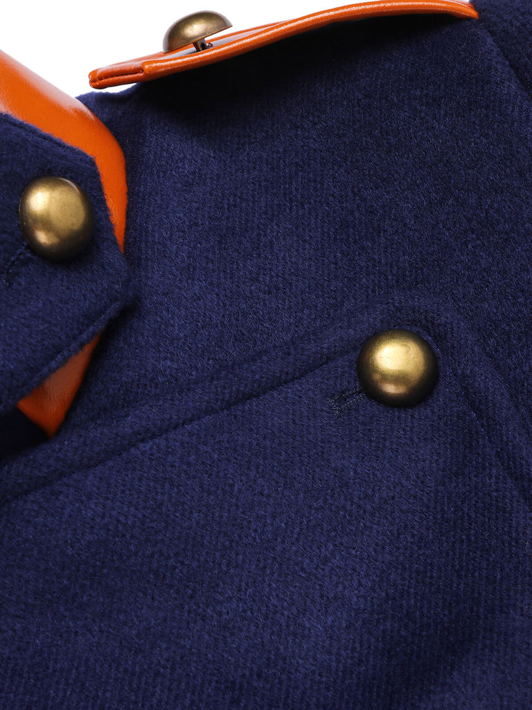 Navy Blue 1950s Patchwork Button Coat — vintage elegance for the modern woman