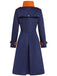 Navy Blue 1950s Patchwork Button Coat: timeless style reimagined