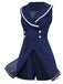 Navy Blue 1950s Sailor Collar Romper — vintage elegance for the modern woman