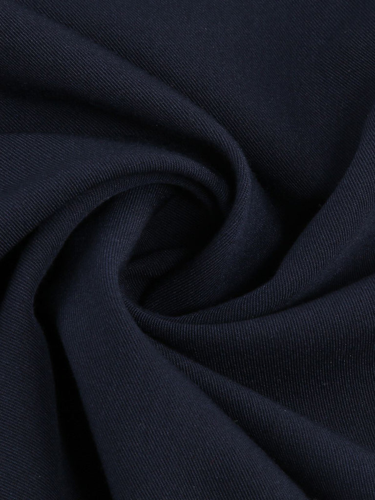 Navy Blue 1950s Solid Belt Swing Dress — vintage elegance for the modern woman