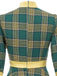 Green 1950s Bowknot Tie Plaid Dress