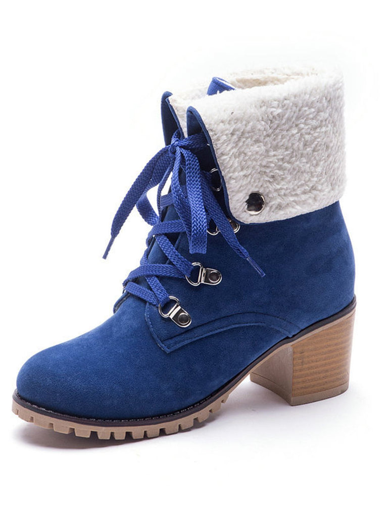 Retro Solid Lace-up Martin Boots