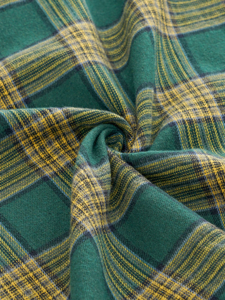 Green 1950s Bowknot Tie Plaid Dress