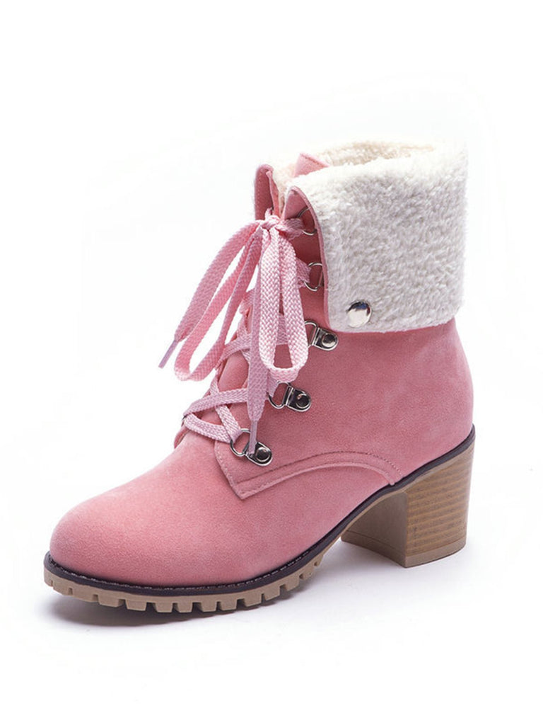 Retro Solid Lace-up Martin Boots