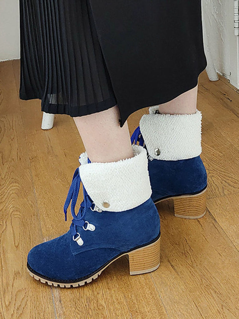 Retro Solid Lace-up Martin Boots