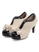 Retro Patchwork Ankle French Heel Shoes