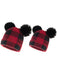 Red & Black Plaid Hairball Knitted Parent Hat