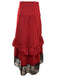 Halloween Solid Lace Gothic Ruffle Skirt