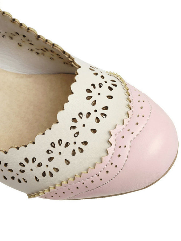 Retro Hollow Out Ankle Strap High Heels Shoes