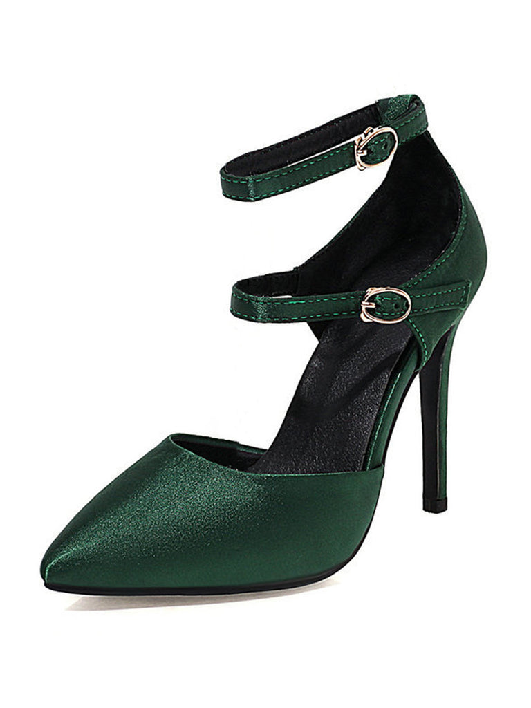Dark green triangle heels