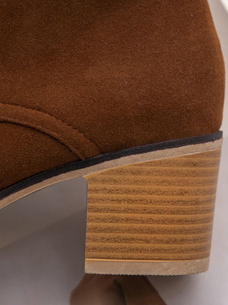 Retro Solid Lace-up Martin Boots