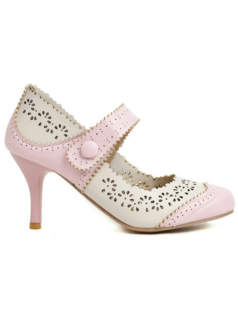 Retro Hollow Out Ankle Strap High Heels Shoes