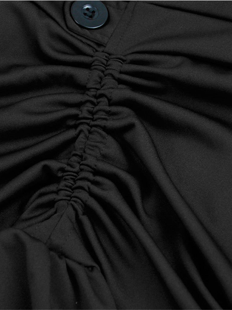 Halloween Solid Lace Gothic Ruffle Skirt