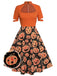 Orange 1950s Halloween Pumpkin Swing Dress: timeless style reimagined