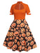 Orange 1950s Halloween Pumpkin Swing Dress, vintage dress, retro fashion, rockabilly, pin-up fashion - perfect for women who love vintage and retro fashion