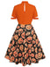 Orange 1950s Halloween Pumpkin Swing Dress, vintage dress, retro fashion, rockabilly, pin-up fashion - perfect for women who love vintage and retro fashion