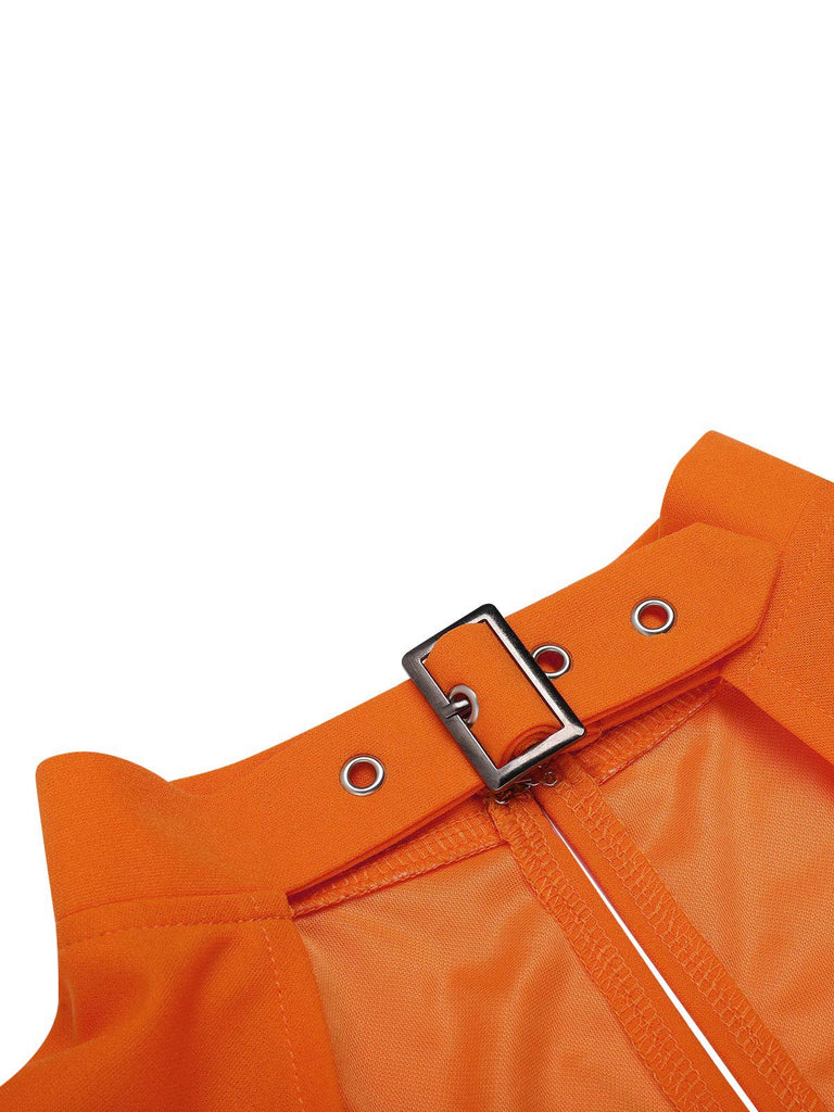 Orange 1950s Halloween Pumpkin Swing Dress, vintage dress, retro fashion, rockabilly, pin-up fashion - perfect for women who love vintage and retro fashion