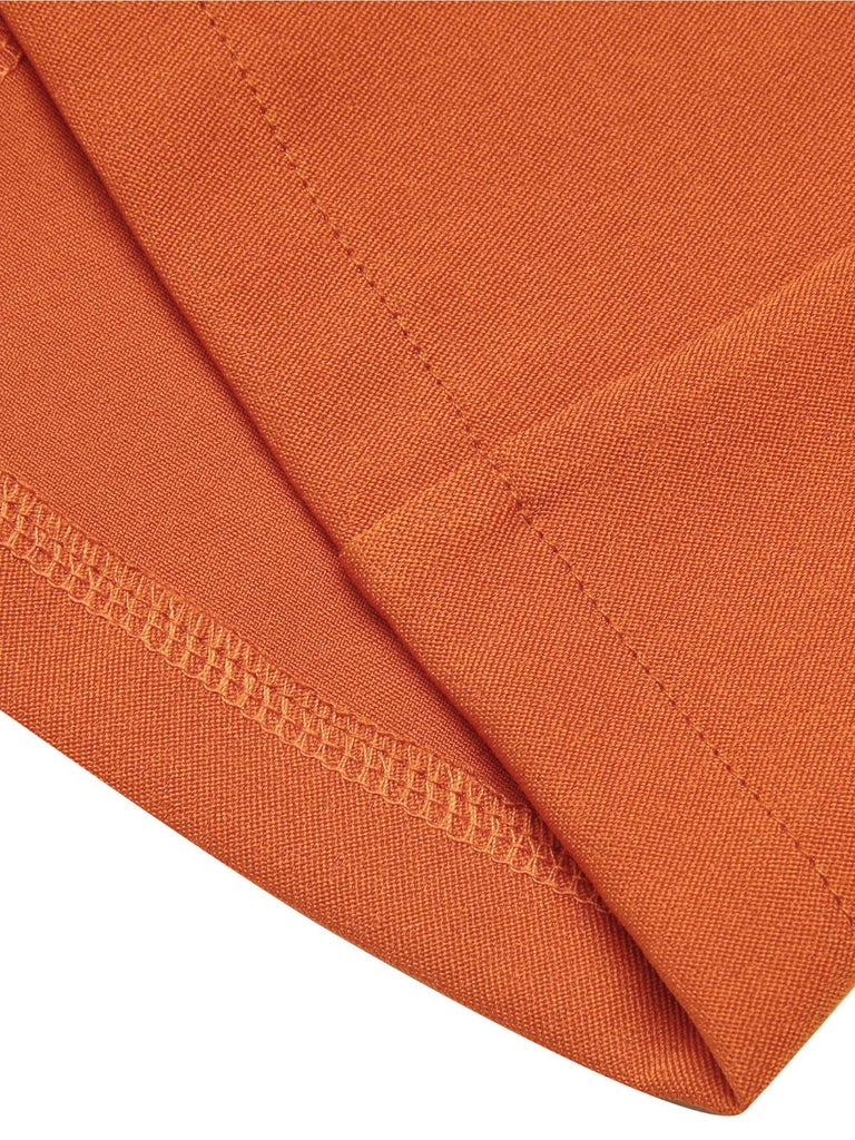 Orange 1960s Button A-Line Suspender Skirt, vintage skirt, retro style - perfect for women who love vintage and retro fashion