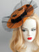 Orange Retro Halloween Lace Bat Hat, vintage fashion, retro style - perfect for women who love vintage and retro fashion