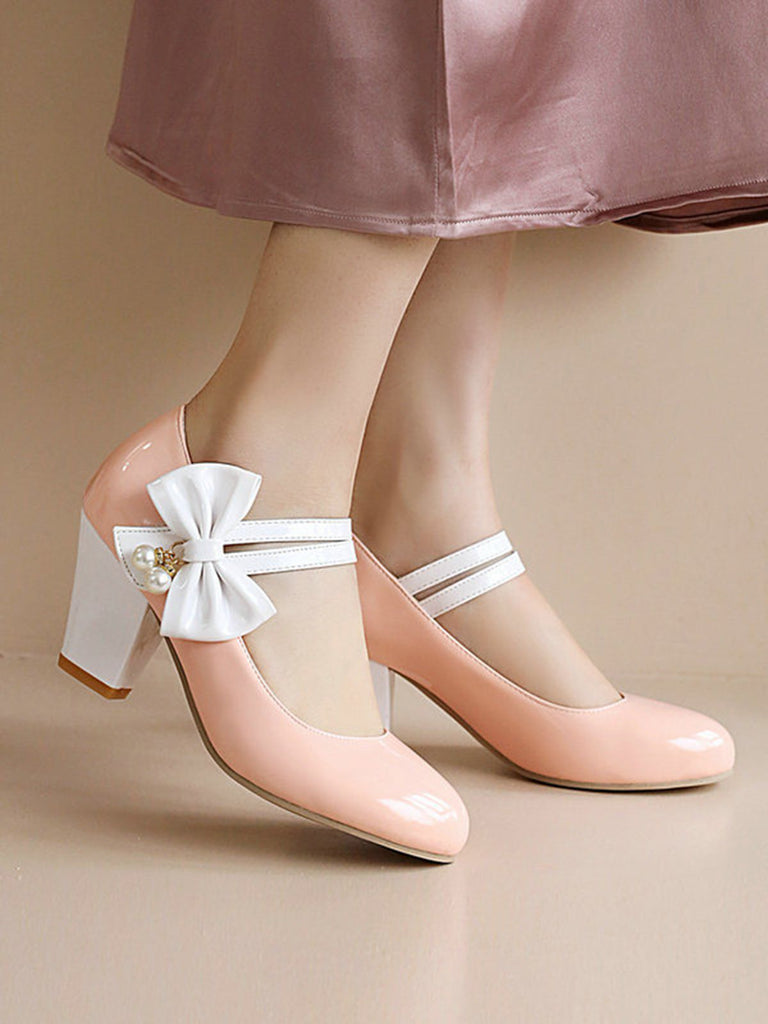 Straps Bowknot High Heels Shoes