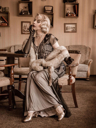 Pink 1920s Cap Sleeve Sequin Evening Dress: timeless style reimagined