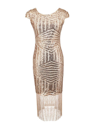 She slips into this Pink 1920s Sequin Fringed Dress and suddenly it's a 1920s daydream