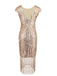 Pink 1920s Sequin Fringed Dress: where 1920s romance meets her modern spirit