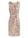 Pink 1920s Sequined Foral Sleeveless Dress — vintage elegance for the modern woman
