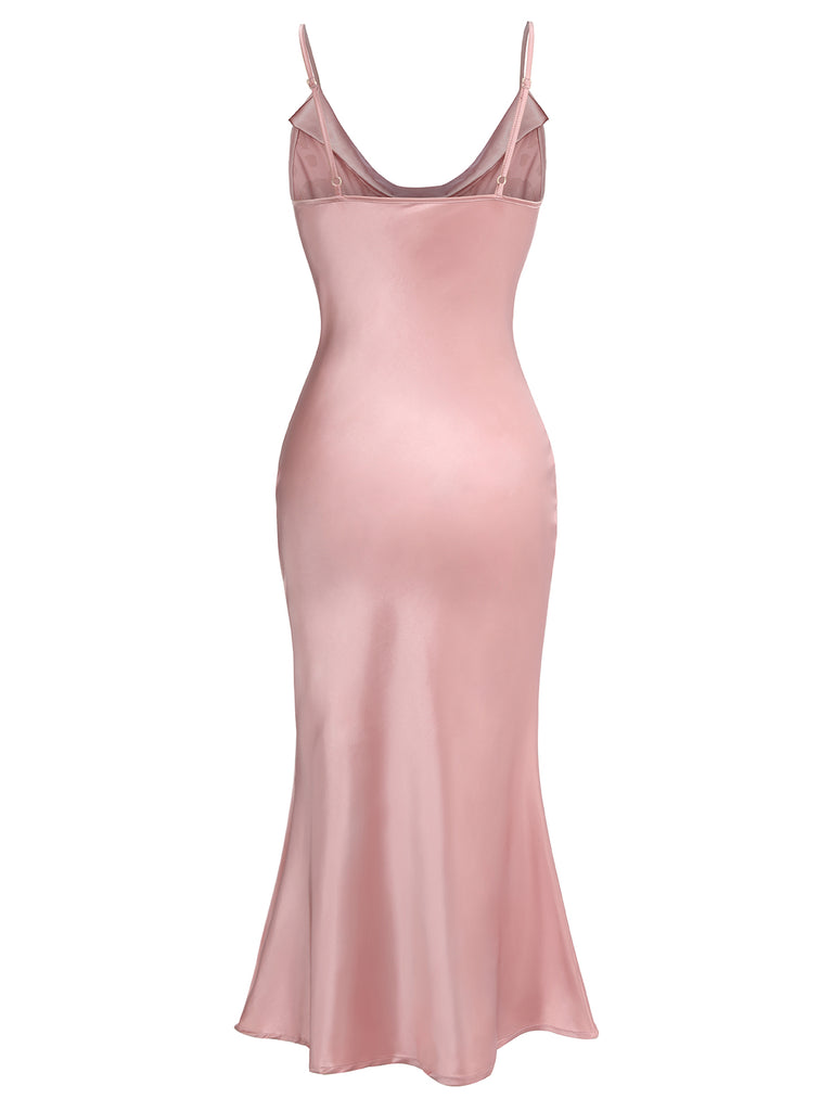pink silk dress vintage 1930s Halloween Blood Fishtail it feels luxurious against Gender Reveal-Pink221226 Avianna Dreamy V Neck Floral Sequin:Floral Sequin