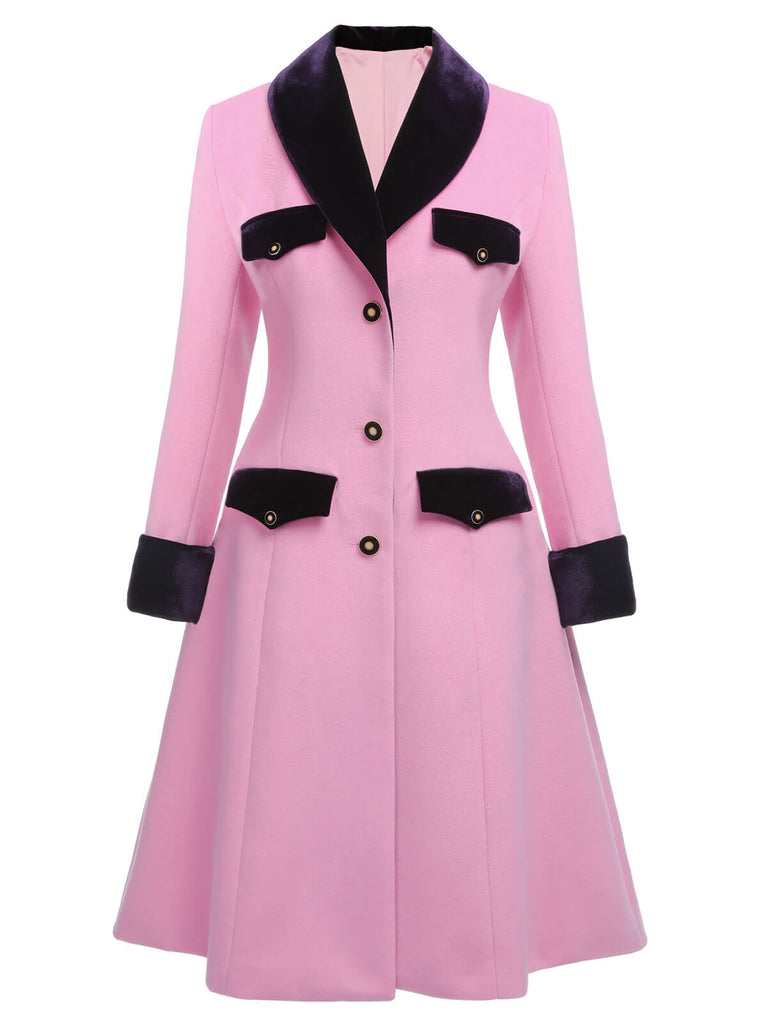 Pink 1930s Velvet Patchwork Button Coat: timeless style reimagined