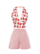 Pink 1950s Button Solid Shorts — vintage elegance for the modern woman